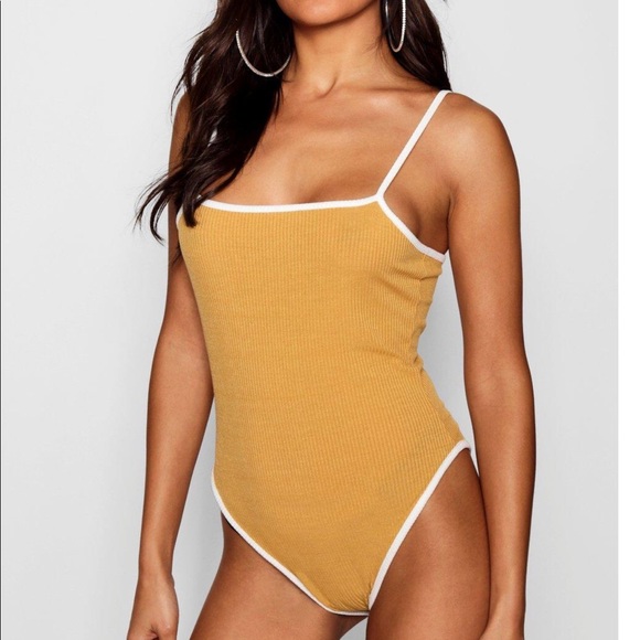 Boohoo Body Suit - Mustard - Picture 1 of 2